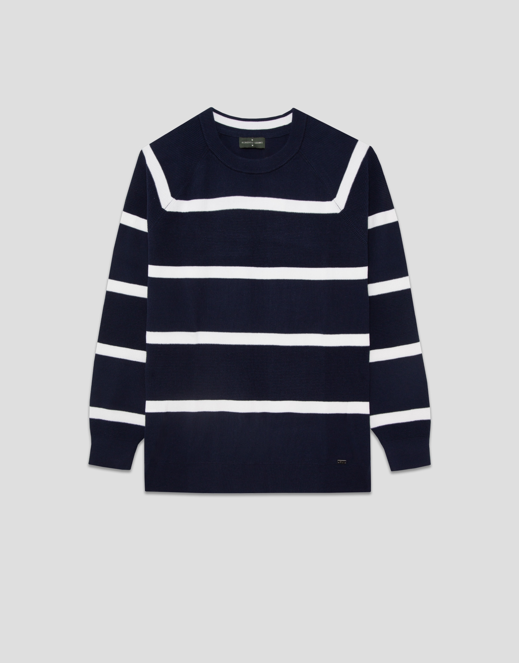 Navy/white striped sweater - Man - SS2025 | Roberto Verino