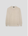 Jersey ochos punto algodón/lino beige - Hombre | Roberto Verino