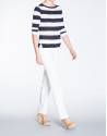 Sailor striped sweater with round neck 