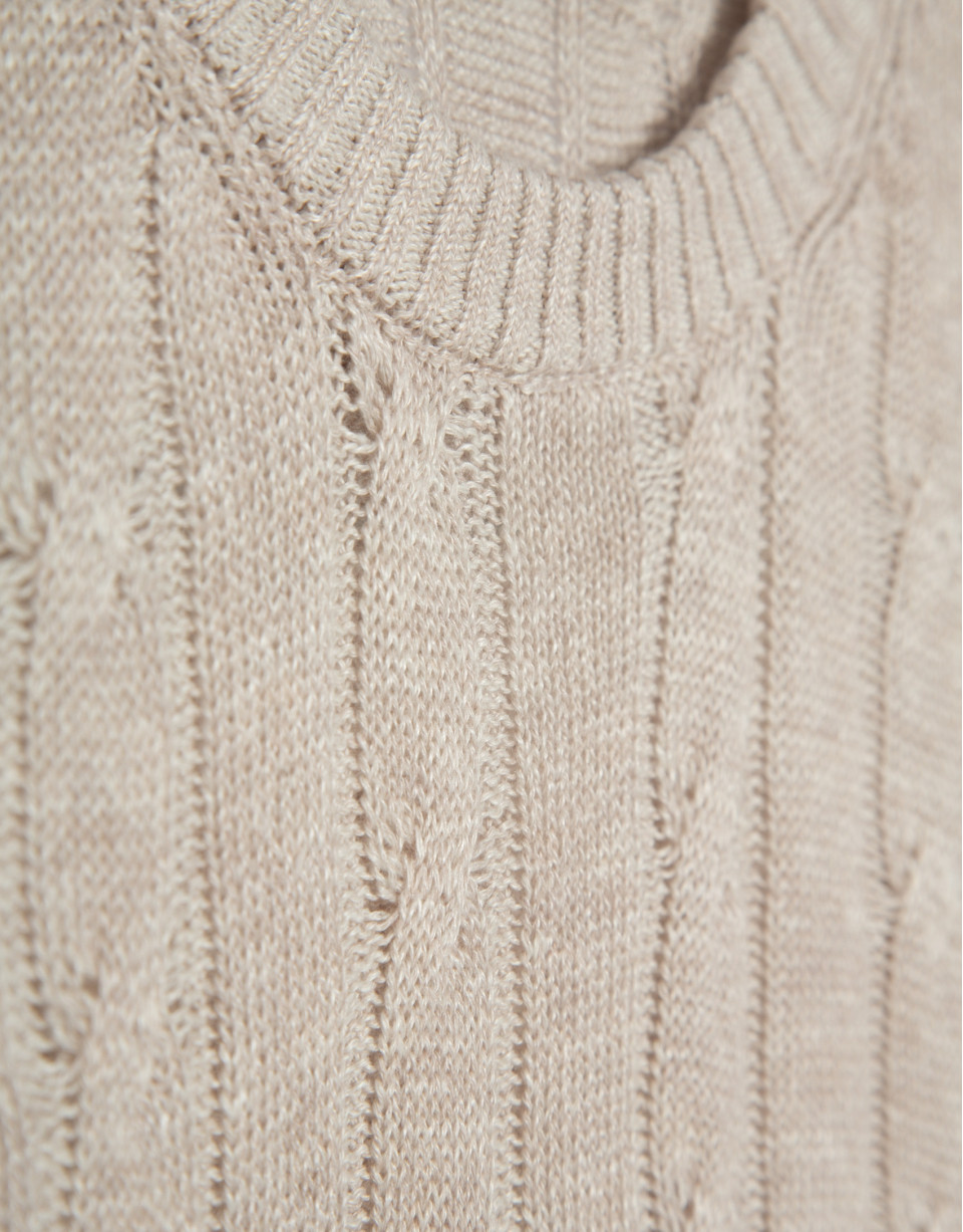 Jersey ochos punto algodón/lino beige - Hombre | Roberto Verino