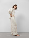 Pantalón palazzo con diseño floral en ... | Roberto Verino
