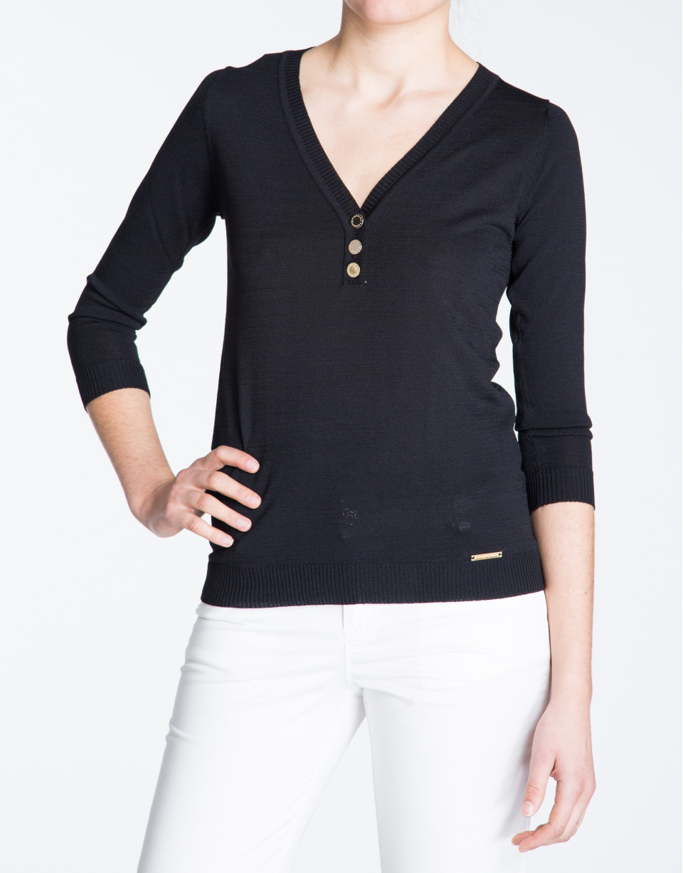 Black V-neck sweater 