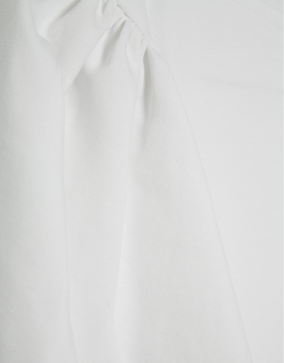 Camiseta manga capa en algodón blanco - Mujer | Roberto Verino