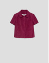 Raspberry piqué short sleeve jacket - Woman | Roberto Verino