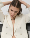 Blazer cruzada mezcla lino viscosa crudo | Roberto Verino
