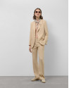 Taupe linen blazer with one button - Woman | Roberto Verino