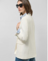 Cream viscose and linen mix double-breasted ... | Roberto Verino
