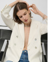 Blazer cruzada mezcla lino viscosa crudo | Roberto Verino