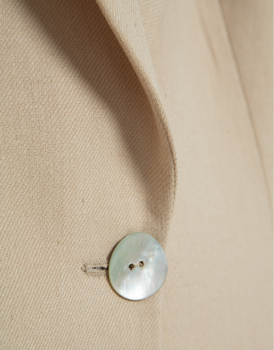 Taupe linen blazer with one button - Woman | Roberto Verino