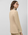 Taupe linen blazer with one button - Woman | Roberto Verino