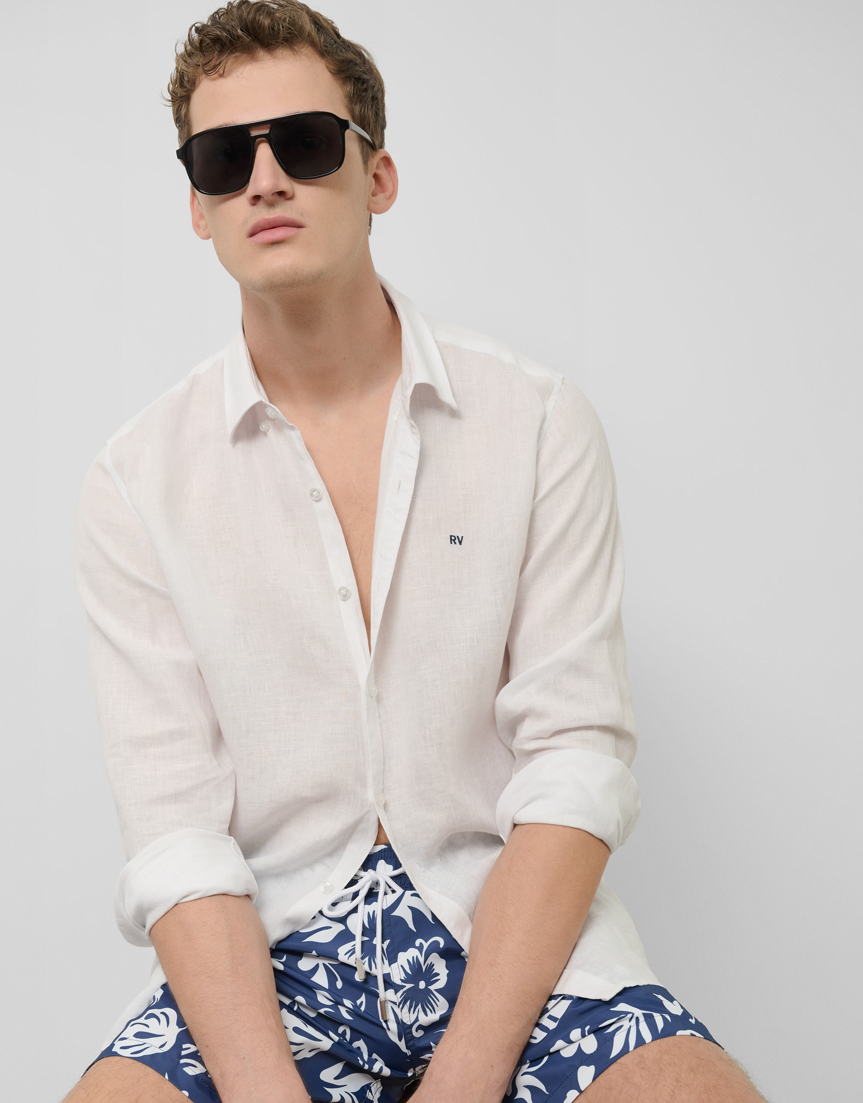 Camisa sport regular lino blanco - Hombre | Roberto Verino