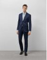 Navy blue microstructure regular fit half ... | Roberto Verino