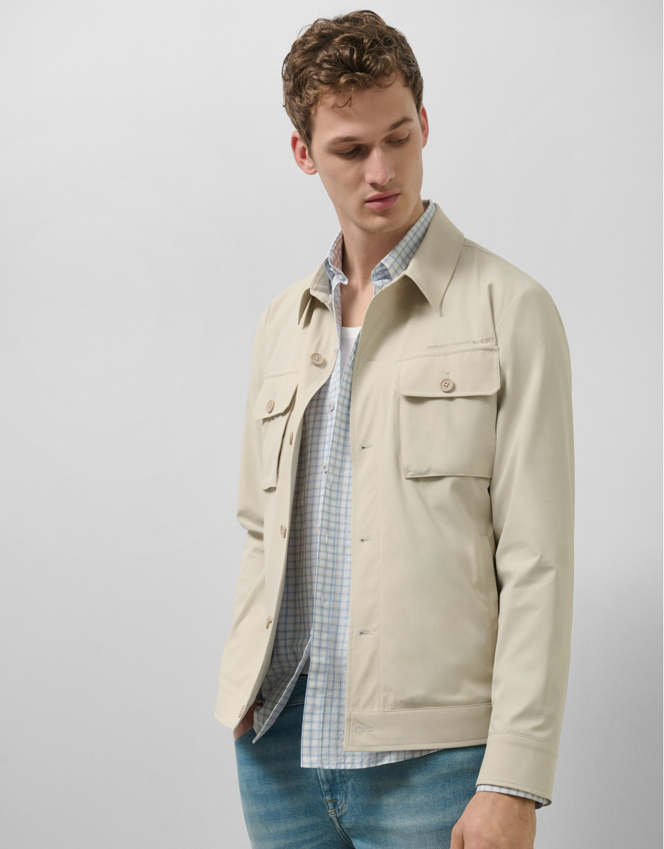 Beige technical overshirt - Man - SS2025 | Roberto Verino