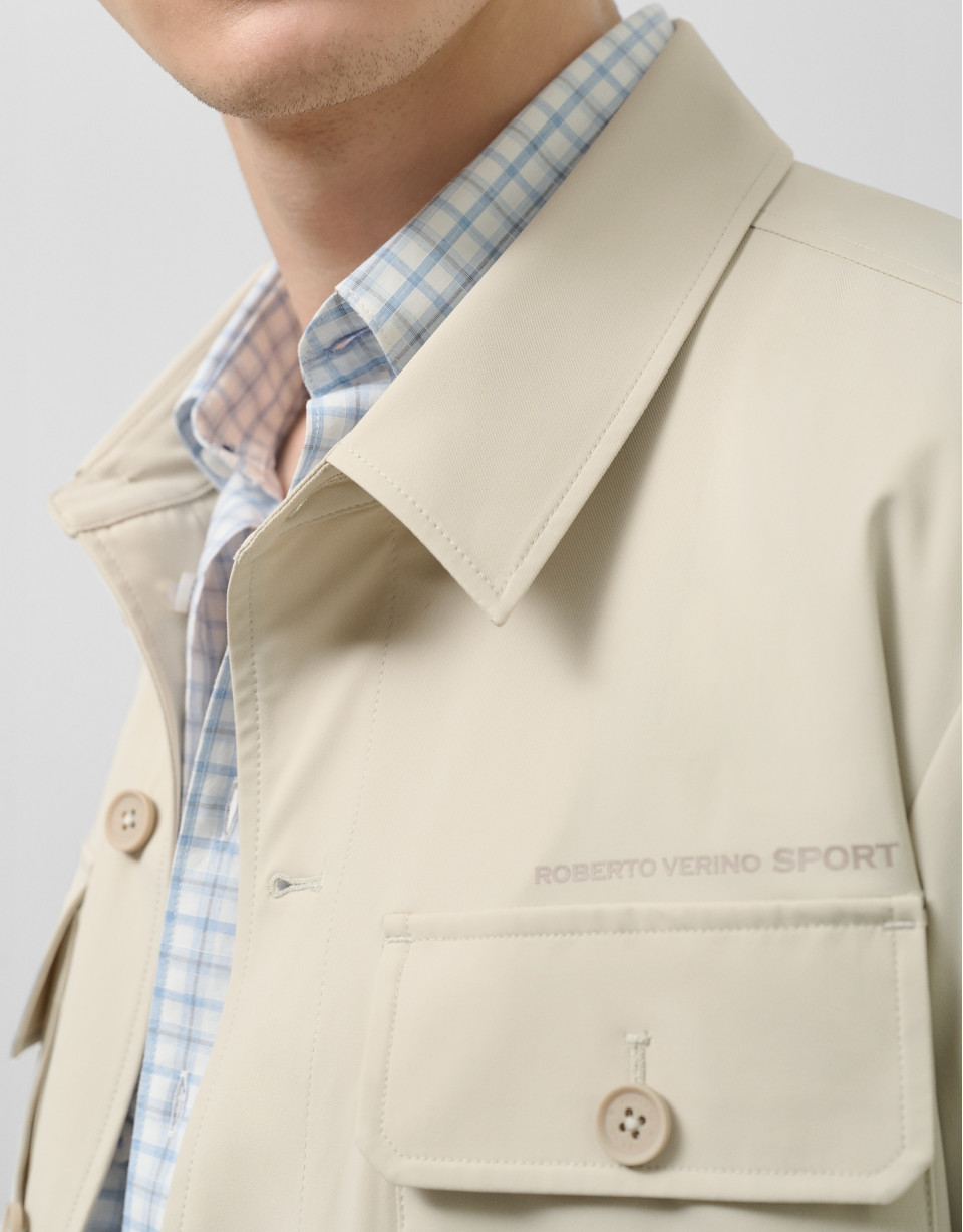 Beige technical overshirt - Man - SS2025 | Roberto Verino