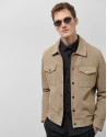 Mink-colored suede jacket - Man - SS2025 | Roberto Verino