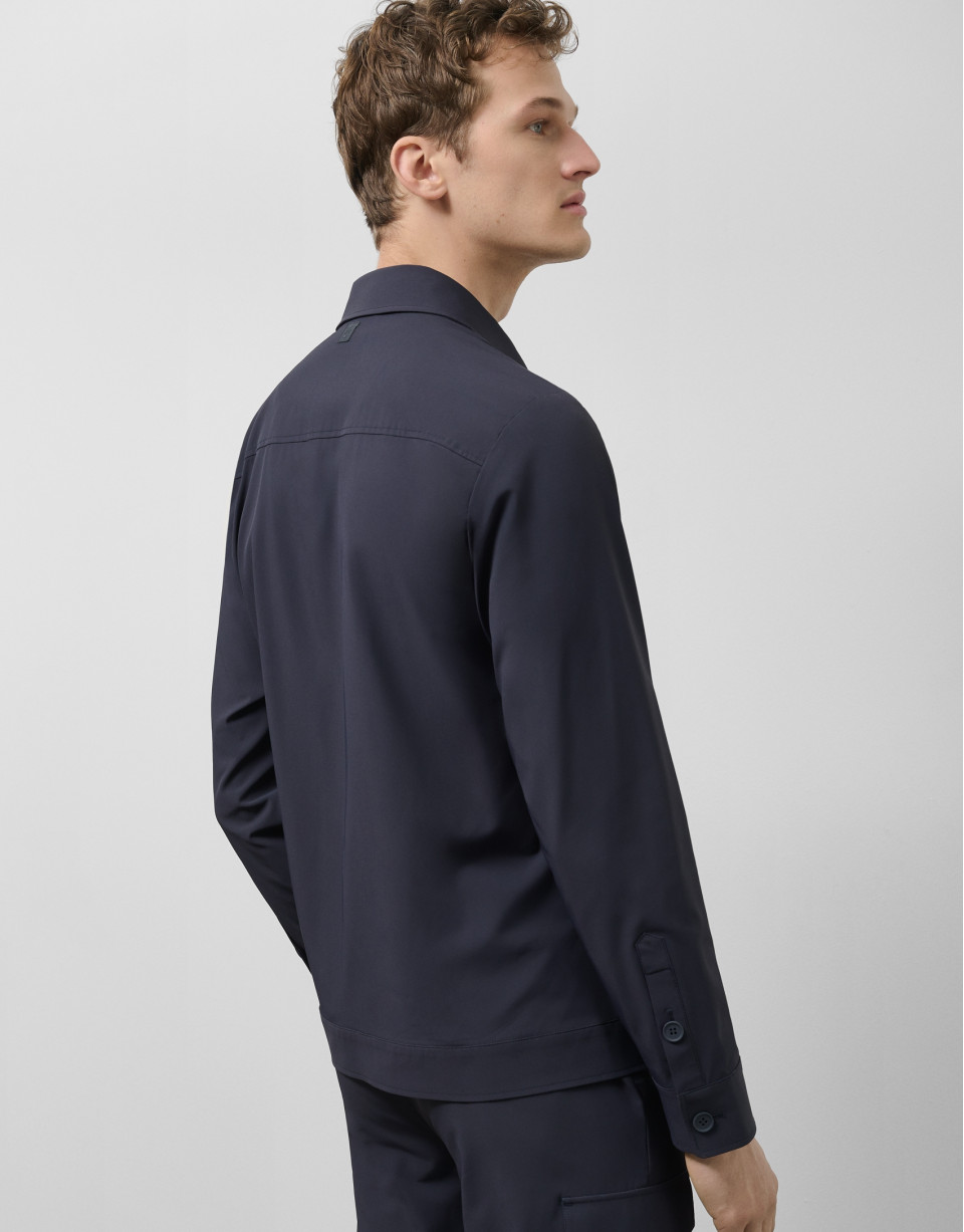 Navy blue technical overshirt - Man - SS2025 | Roberto Verino