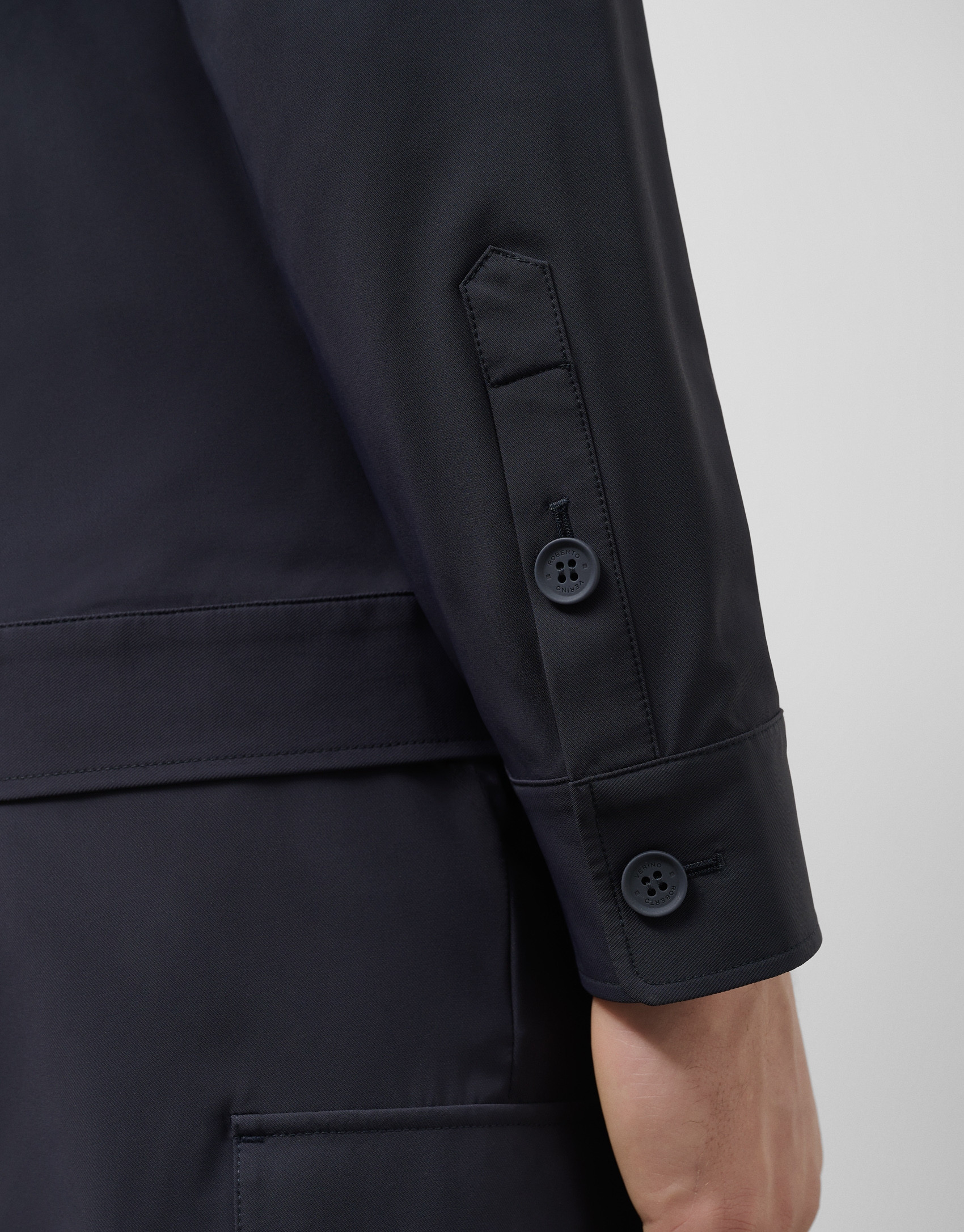Navy blue technical overshirt - Man - SS2025 | Roberto Verino