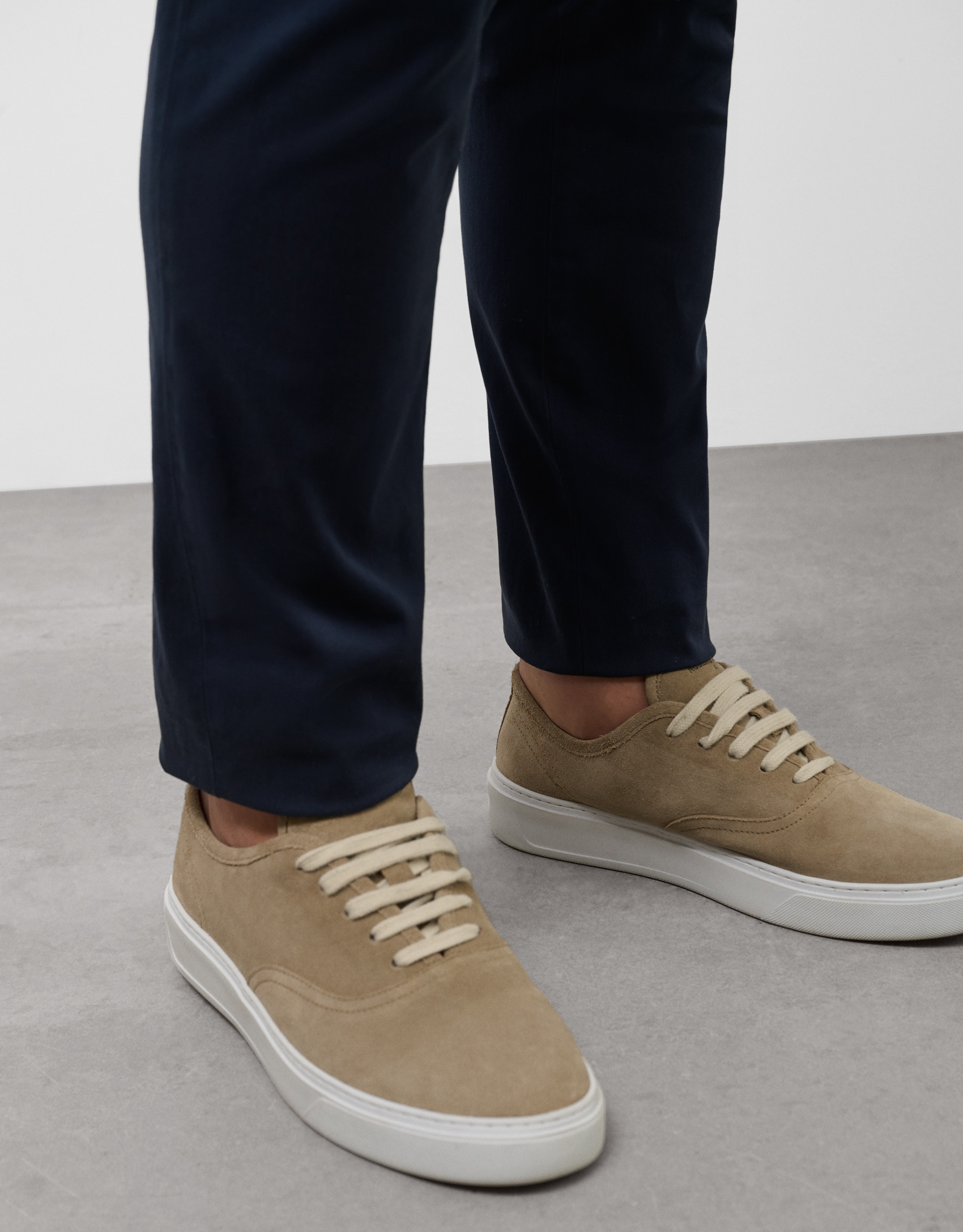 Mink split leather trainers - Man - SS2025 | Roberto Verino