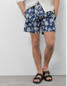 Navy swimsuit with white leaf print - Man | Roberto Verino