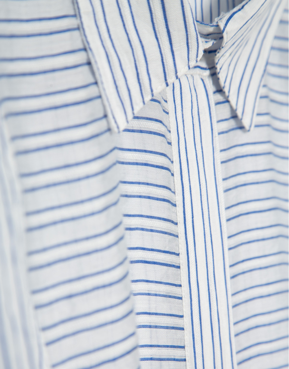 Blue and white striped blouse with long ... | Roberto Verino