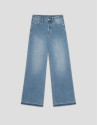 Light blue wide-leg denim pants - Woman | Roberto Verino