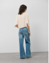 Light blue wide-leg denim pants - Woman | Roberto Verino