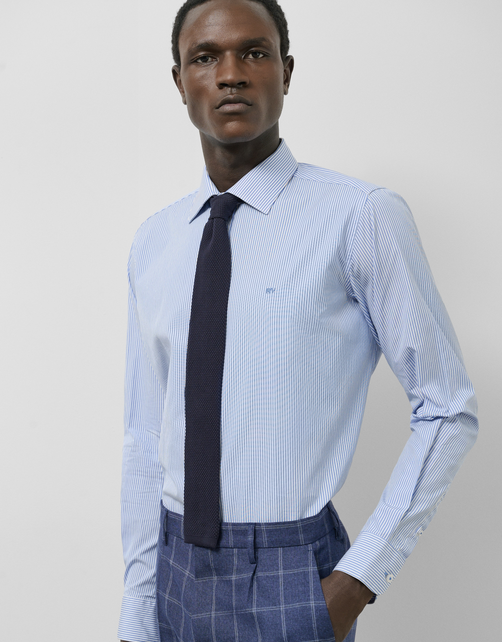 Camisa sport regular raya candela azul ... | Roberto Verino