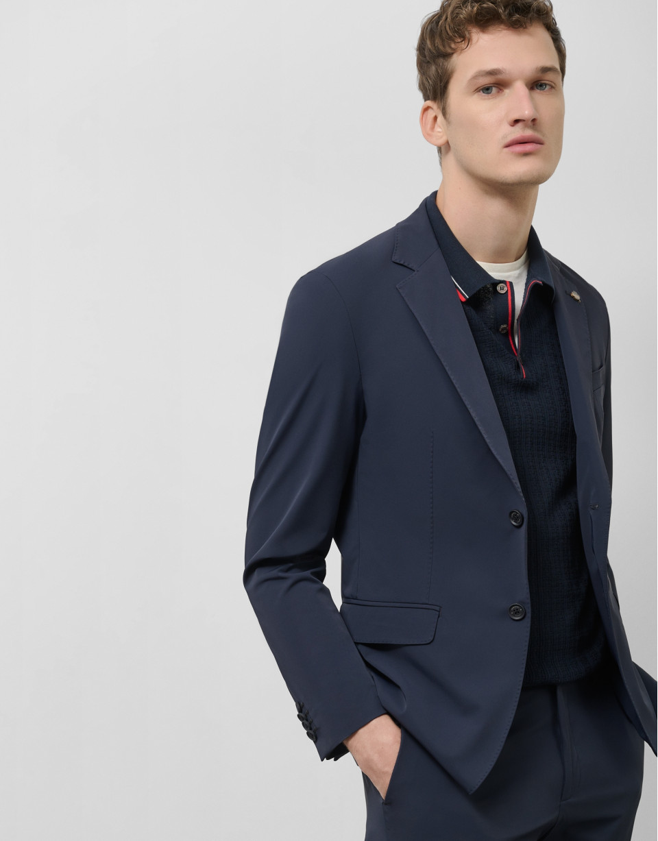 Navy technical fabric jacket - Man - SS2025 | Roberto Verino