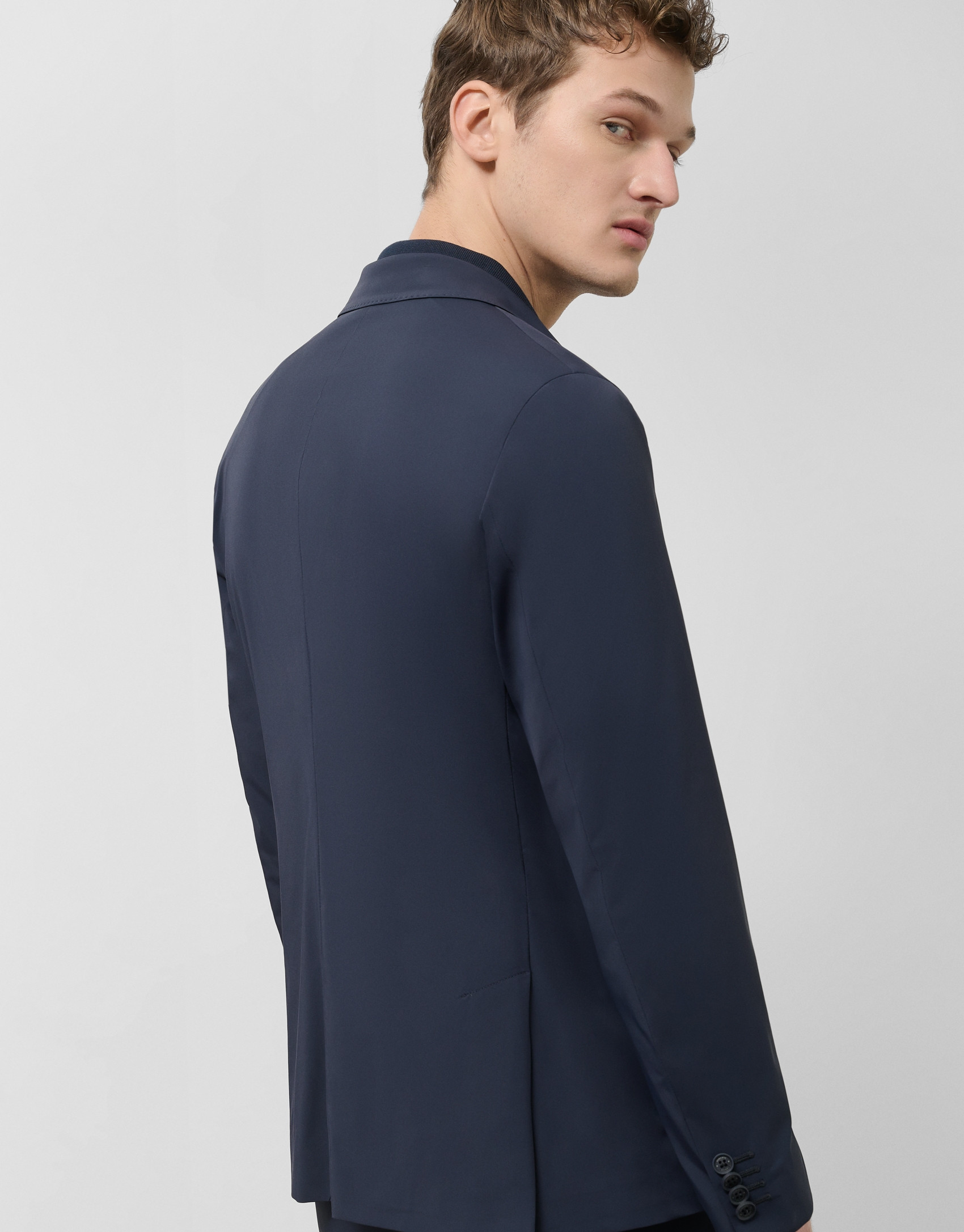 Navy technical fabric jacket - Man - SS2025 | Roberto Verino