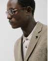 Khaki green/ecru structured knitted blazer | Roberto Verino