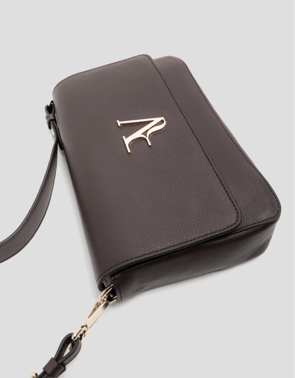 Valentina brown leather shoulder bag - Woman | Roberto Verino