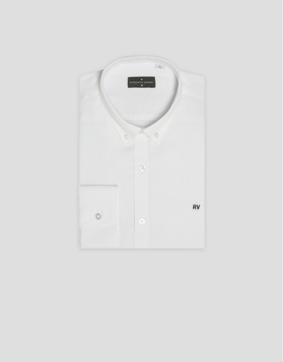 Camisa sport regular lino blanco - Hombre | Roberto Verino