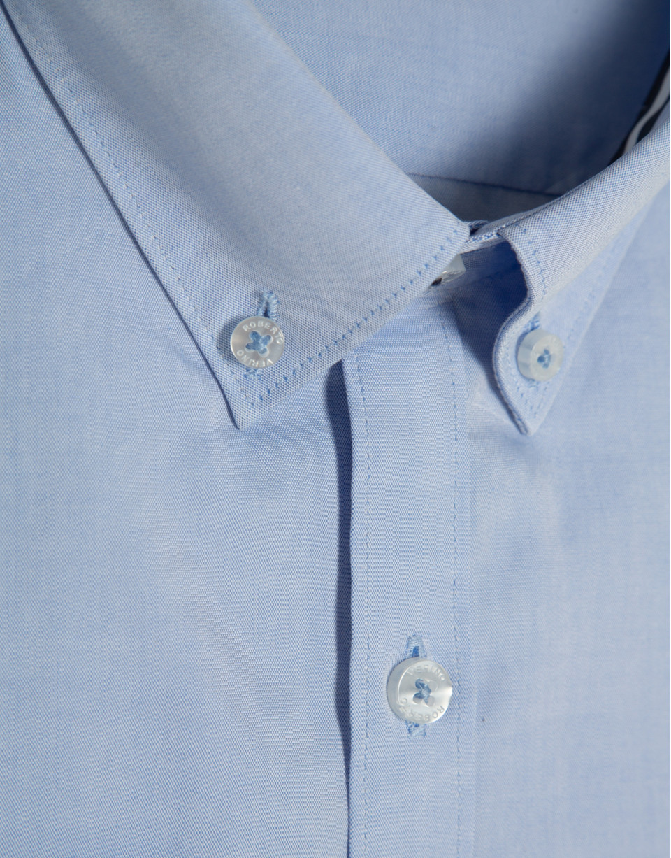 Regular fit light blue Oxford shirt - Man | Roberto Verino