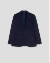Navy blue melange wool knitted blazer - Man | Roberto Verino