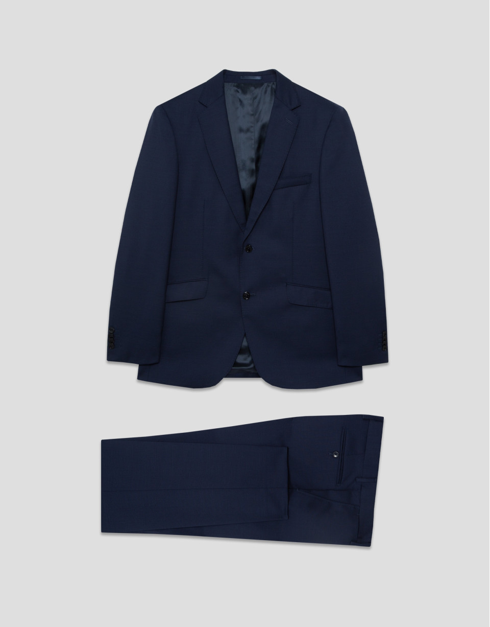 Navy blue microstructure regular fit half ... | Roberto Verino