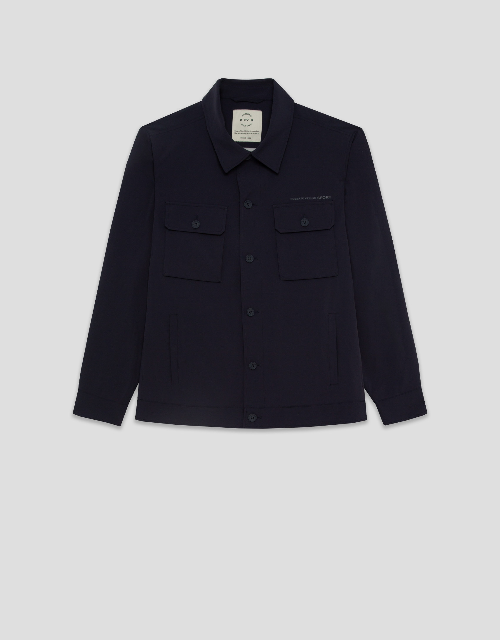 Sobrecamisa técnica azul marino - Hombre | Roberto Verino