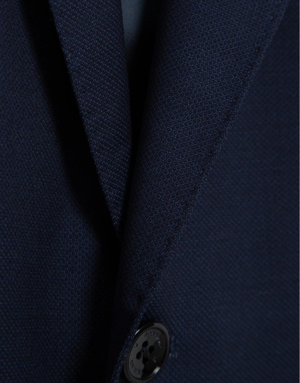 Navy blue microstructure regular fit half ... | Roberto Verino