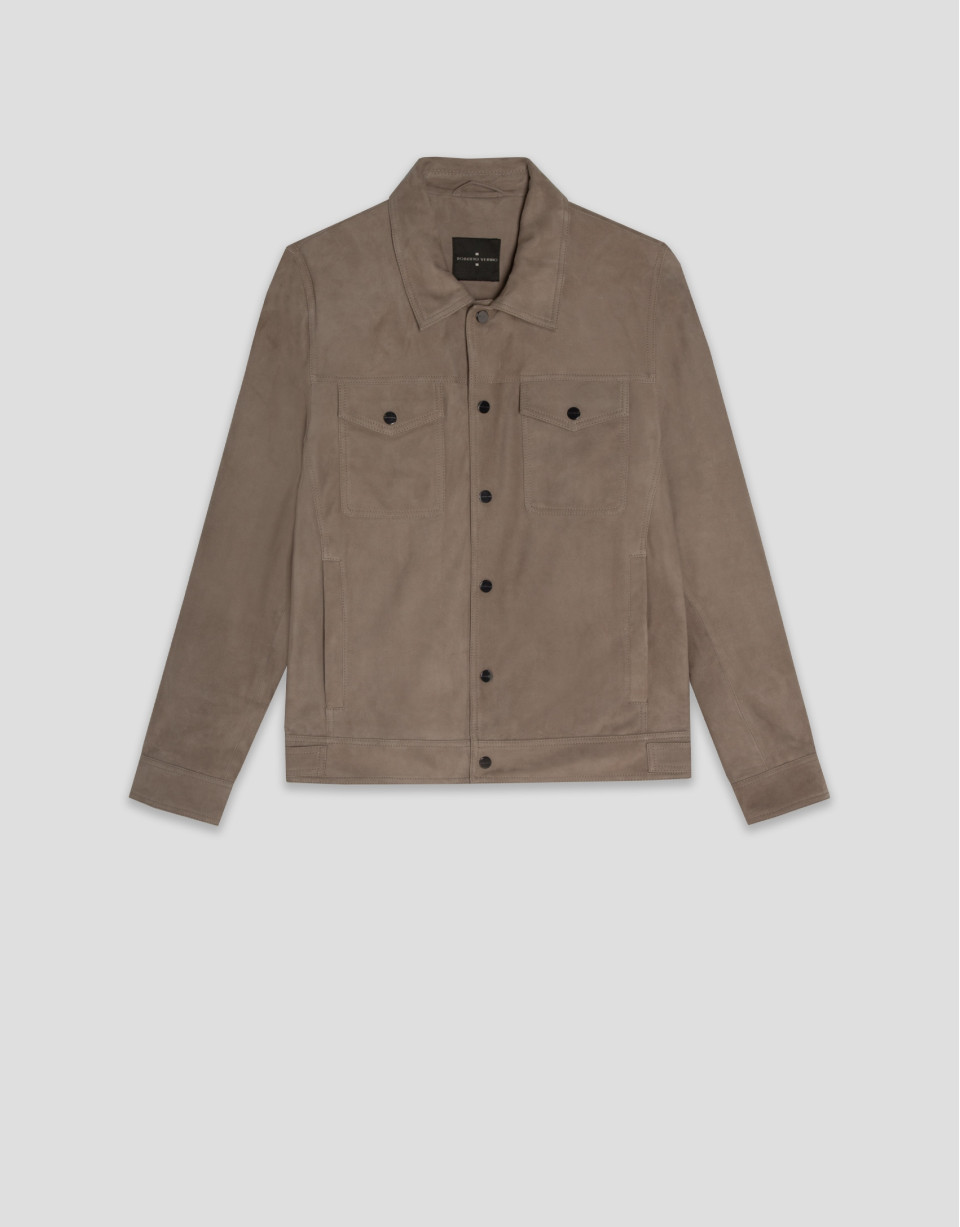 Mink-colored suede jacket - Man - SS2025 | Roberto Verino