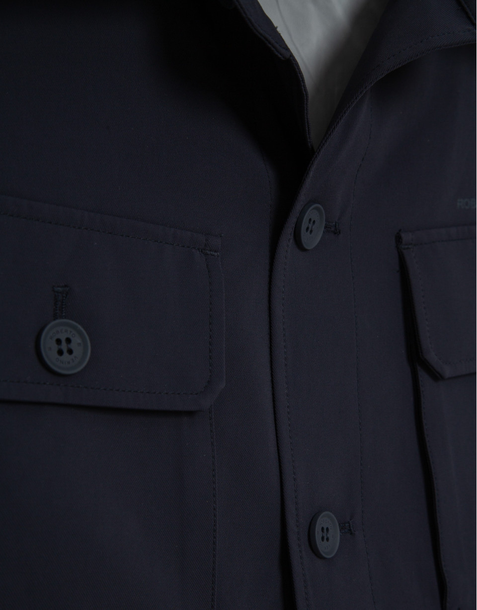 Navy blue technical overshirt - Man - SS2025 | Roberto Verino