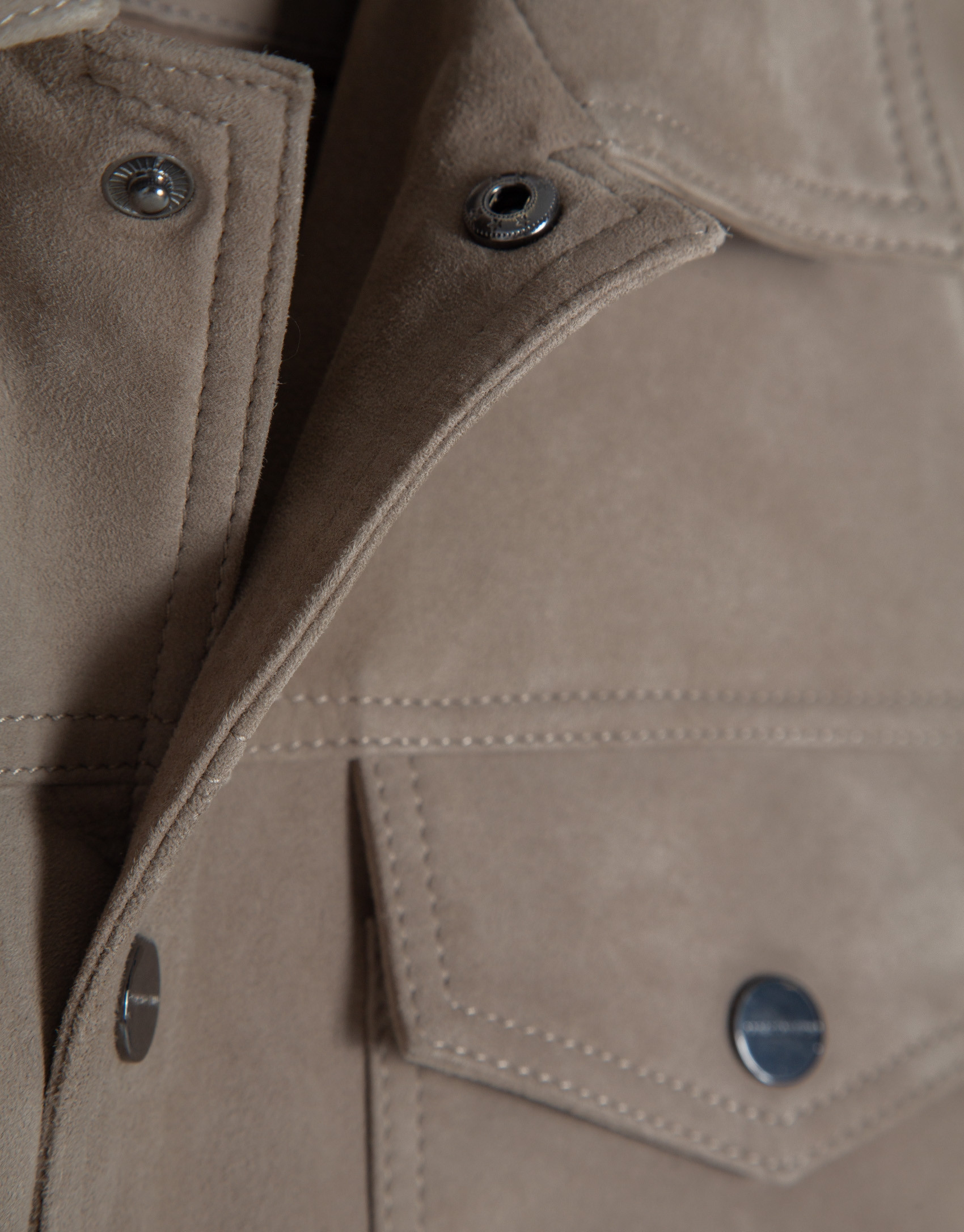 Mink-colored suede jacket - Man - SS2025 | Roberto Verino