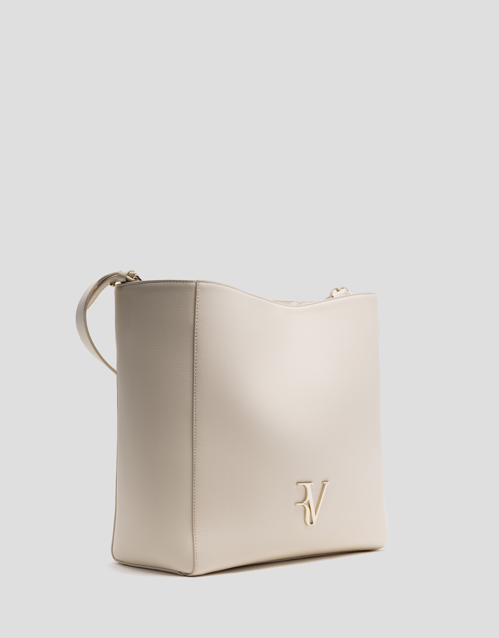 Valentina Hobo shoulder bag in ecru leather | Roberto Verino
