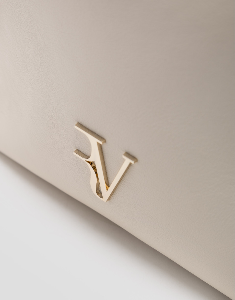 Valentina Hobo shoulder bag in ecru leather | Roberto Verino