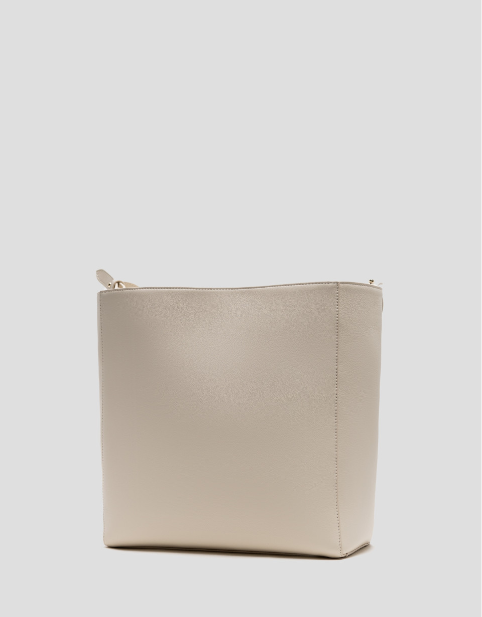 Valentina Hobo shoulder bag in ecru leather | Roberto Verino