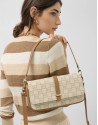 Cream colored baguette Gala bag with RV logos | Roberto Verino