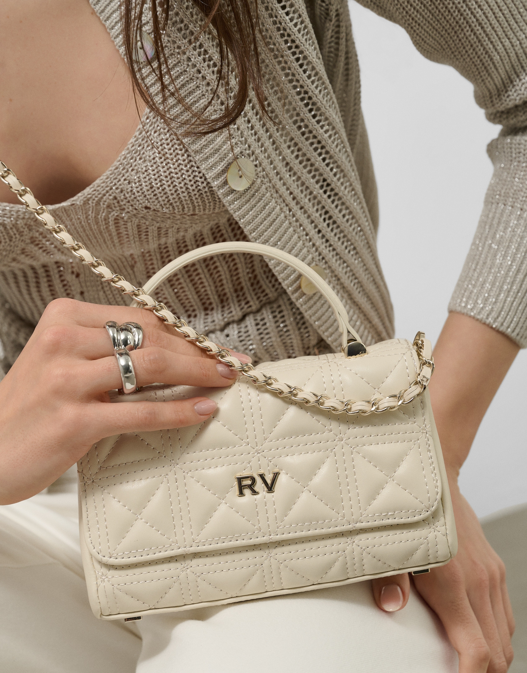 Linda Micro raw quilted leather bag - Woman | Roberto Verino