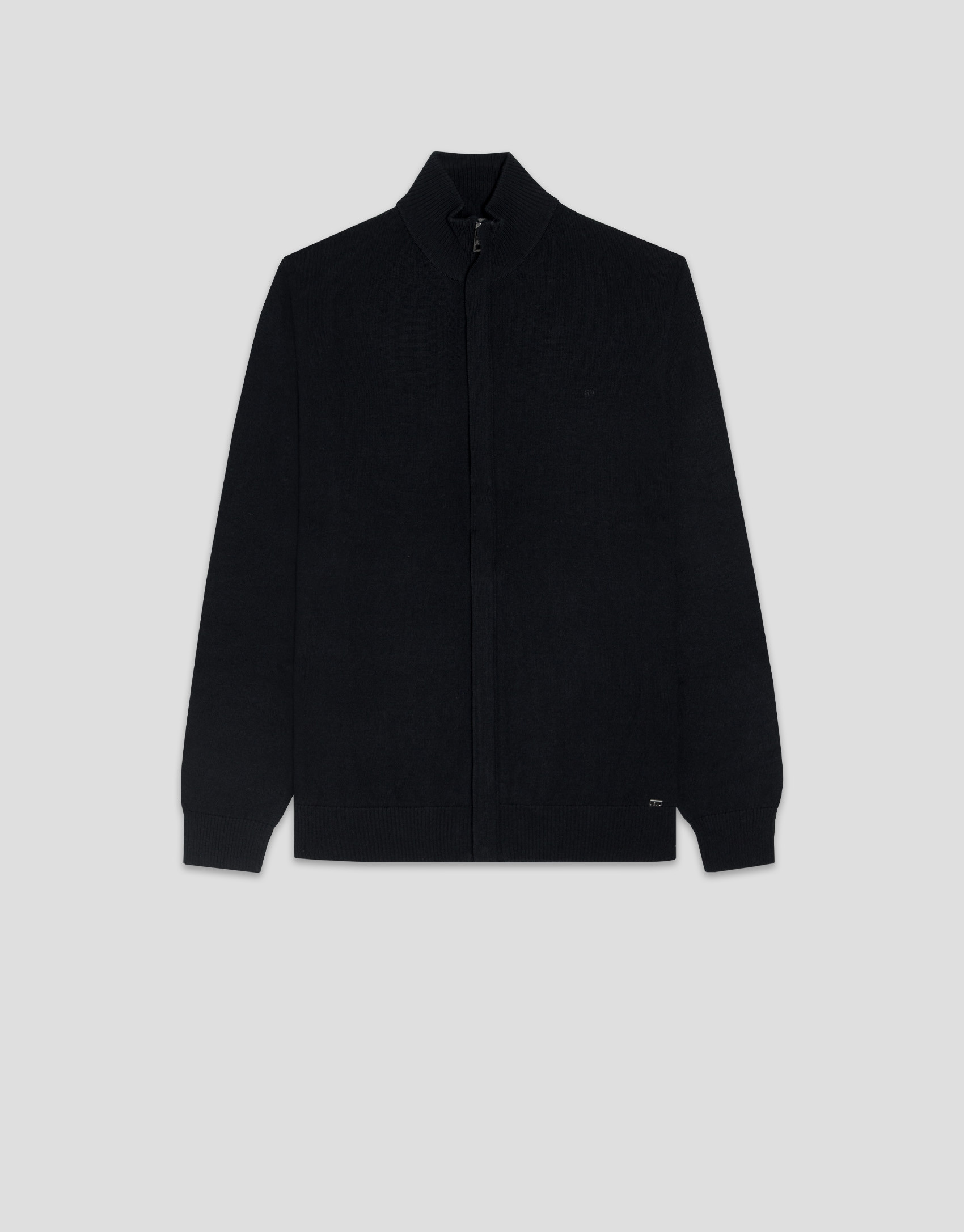 Chaqueta cremallera punto lana negra - Hombre | Roberto Verino