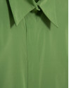 Green taffeta blouse with puckered short sleeves | Roberto Verino