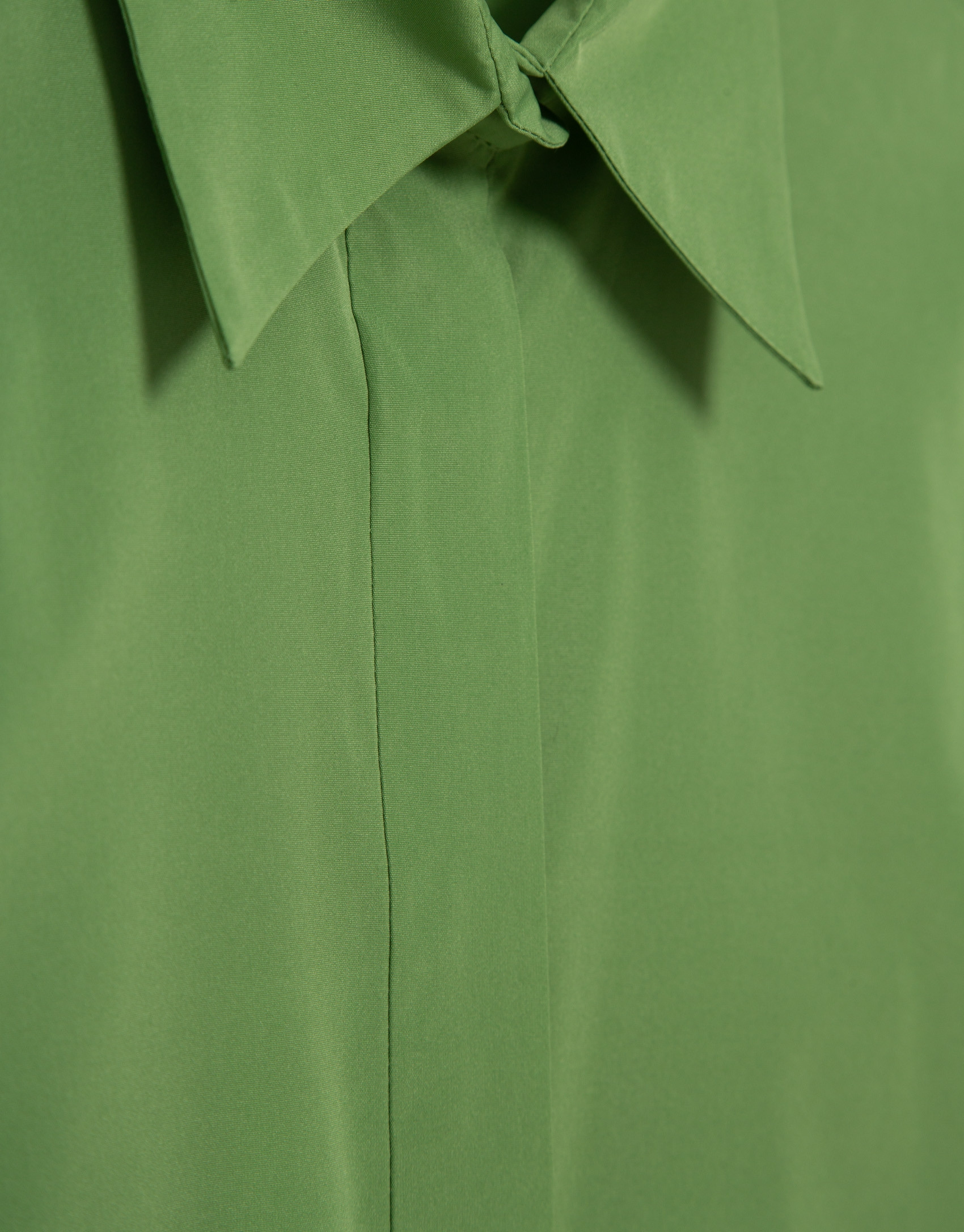 Blusa manga corta fruncida tafeta verde - Mujer | Roberto Verino