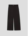 Pantalón ancho fluido twill negro con cinturón | Roberto Verino