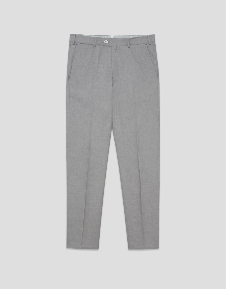 Light gray bird's eye chino pants - Man | Roberto Verino